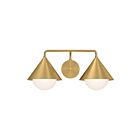 Kuzco Lighting VL485221BGOP Remy 2-Lights 120W Brushed Gold and Opal Glass Bathroom Vanity Light