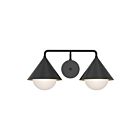 Kuzco Lighting VL485221MBOP Remy 2-Lights 120W Matte Black and Opal Glass Bathroom Vanity Light