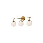 Kuzco Lighting VL505125AGOP Nouveau 3-Lights 120W Aged Gold and Opal Matte Glass Bathroom Vanity Light