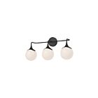 Kuzco Lighting VL505125MBOP Nouveau 3-Lights 120W Matte Black and Opal Matte Glass Bathroom Vanity Light