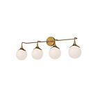 Kuzco Lighting VL505136AGOP Nouveau 4-Lights 160W Aged Gold and Opal Matte Glass Bathroom Vanity Light