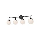 Kuzco Lighting VL505136MBOP Nouveau 4-Lights 160W Matte Black and Opal Matte Glass Bathroom Vanity Light