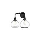 Kuzco Lighting VL524217MBCL Hazel 2-Lights 120W Matte Black and Clear Glass Bathroom Vanity Light