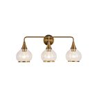 Kuzco Lighting VL524326AGCL Hazel 3-Lights 180W Aged Gold and Clear Glass Bathroom Vanity Light