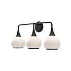 Kuzco Lighting VL524326MBOP Hazel 3-Lights 180W Matte Black and Opal Matte Glass Bathroom Vanity Light