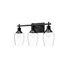 Kuzco Lighting VL538322MBCL Kingsley 3-Lights 180W Clear Glass and Matte Black Bathroom Vanity Light