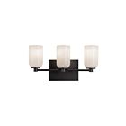 Kuzco Lighting VL57718-BK-GO Nola 3-Lights 120W Black and Glossy Opal Glass Incandescent Bathroom Vanity Light