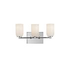 Kuzco Lighting VL57718-CH-GO Nola 3-Lights 120W Chrome and Glossy Opal Glass Incandescent Bathroom Vanity Light