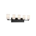 Kuzco Lighting VL57732-BK-GO Nola 5-Lights 200W Black and Glossy Opal Glass Incandescent Bathroom Vanity Light