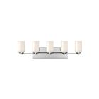 Kuzco Lighting VL57732-CH-GO Nola 5-Lights 200W Chrome and Glossy Opal Glass Incandescent Bathroom Vanity Light