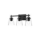 Kuzco Lighting VL638221MBCL Addison 3-Lights 180W Clear Glass and Matte Black Bathroom Vanity Light