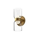 Kuzco Lighting WS52511-BG-CL Cedar 15W Brushed Gold and Clear LED Indoor Wall Sconces