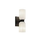 Kuzco Lighting WS57712-BK-GO Nola 2-lights 80W Black and Glossy Opal Glass Incandescent Indoor Wall Sconces