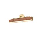 Kuzco Lighting WV307919VBCL Valise 18W Vintage Brass and Cognac Leather LED Bathroom Vanity Light