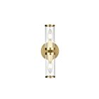 Kuzco Lighting WV309002NBCG Revolve 2-Lights 120W Clear Glass and Natural Brass Bathroom Vanity Light