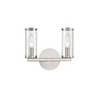Kuzco Lighting WV309022PNCG Revolve 2-Lights 120W Clear Glass and Polished Nickel Bathroom Vanity Light