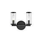 Kuzco Lighting WV309022UBCG Revolve 2-Lights 120W Clear Glass and Urban Bronze Bathroom Vanity Light