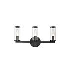 Kuzco Lighting WV309033UBCG Revolve 3-Lights 180W Clear Glass and Urban Bronze Bathroom Vanity Light
