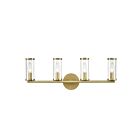 Kuzco Lighting WV309044NBCG Revolve 4-Lights 240W Clear Glass and Natural Brass Bathroom Vanity Light