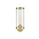 Kuzco Lighting WV311601NBCG Revolve II 1-Light 60W Clear Glass and Natural Brass Bathroom Vanity Light