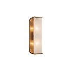 Kuzco Lighting WV327015VBAR Abbott 2-Lights 120W Vintage Brass and Alabaster Bathroom Vanity Light
