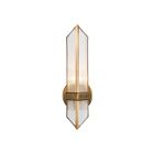 Kuzco Lighting WV332904VBCR Cairo 1-Light 60W Ribbed Glass and Vintage Brass Bathroom Vanity Light