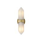 Kuzco Lighting WV334215VBAR Valencia 2-Lights 120W Vintage Brass and Alabaster Bathroom Vanity Light
