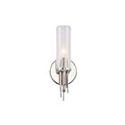 Kuzco Lighting WV335103PNCR Torres 1-Light 40W Polished Nickel and Ribbed Glass Bathroom Vanity Light