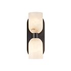 Kuzco Lighting WV338902UBAR Lucian 2-Lights 120W Urban Bronze and Alabaster Bathroom Vanity Light