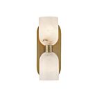 Kuzco Lighting WV338902VBAR Lucian 2-Lights 120W Vintage Brass and Alabaster Bathroom Vanity Light