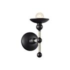 Kuzco Lighting WV343104MBCN Nadine 1-Light 60W Matte Black and Cotton Bathroom Vanity Light