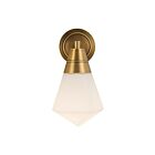 Kuzco Lighting WV348106VBOP Willard 1-Light 60W Vintage Brass and Opal Matte Glass Bathroom Vanity Light