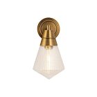 Kuzco Lighting WV348106VBPG Willard 1-Light 60W Vintage Brass and Prismatic Glass Bathroom Vanity Light