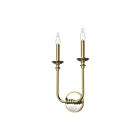 Kuzco Lighting WV351502VB Peabody 2-Lights 120W Vintage Brass Bathroom Vanity Light
