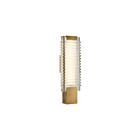 Kuzco Lighting WV374118VBCR Alai 15W Vintage Brass and Clear Ribbed Glass LED Bathroom Vanity Light