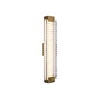 Kuzco Lighting WV374225VBCR Alai 29W Vintage Brass and Clear Ribbed Glass LED Bathroom Vanity Light