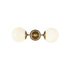 Kuzco Lighting WV407618BGGO Fiore 2-Lights 120W Brushed Gold and Glossy Opal Glass Bathroom Vanity Light