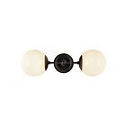 Kuzco Lighting WV407618MBGO Fiore 2-Lights 120W Matte Black and Glossy Opal Glass Bathroom Vanity Light