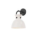 Kuzco Lighting WV411809MBGO Waldo 1-Light 60W Matte Black and Glossy Opal Glass Bathroom Vanity Light