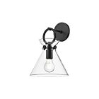 Kuzco Lighting WV412509MBCL Emerson 1-Light 60W Matte Black and Clear Glass Bathroom Vanity Light