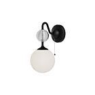 Kuzco Lighting WV415306MBOP Celia 1-Light 60W Matte Black and Opal Glass Bathroom Vanity Light