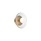 Kuzco Lighting WV417510BGCR Hera 9W Brushed Gold and Clear Ribbed Glass LED Bathroom Vanity Light