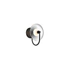 Kuzco Lighting WV417801MBCR-UNV Hera 9W Matte Black and Clear Ribbed Glass LED Bathroom Vanity Light