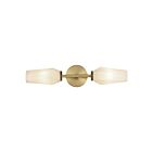 Kuzco Lighting WV424720BGOP Krysta 2-Lights 80W Brushed Gold and Opal Matte Glass Bathroom Vanity Light