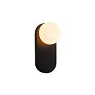 Kuzco Lighting WV425112MBOP Ariel 1-Light 40W Matte Black and Opal Glass Bathroom Vanity Light