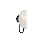 Kuzco Lighting WV450706MBCW Seno 1-Light 60W Matte Black and White Cotton Fabric Bathroom Vanity Light
