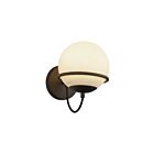 Kuzco Lighting WV458107MBOP Alba 1-Light 60W Matte Black and Opal Matte Glass Bathroom Vanity Light