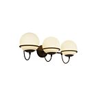 Kuzco Lighting WV458324MBOP Alba 3-Lights 180W Matte Black and Opal Matte Glass Bathroom Vanity Light