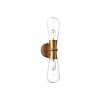 Kuzco Lighting WV464002AG Marcel 2-Lights 120W Aged Gold Bathroom Vanity Light
