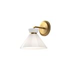 Kuzco Lighting WV470108BGGO Halston 1-Light 40W Brushed Gold and Glossy Opal Glass Bathroom Vanity Light